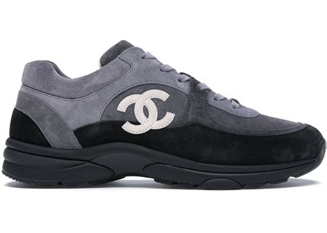 chanel cc runners grey|Chanel tweed shoes.